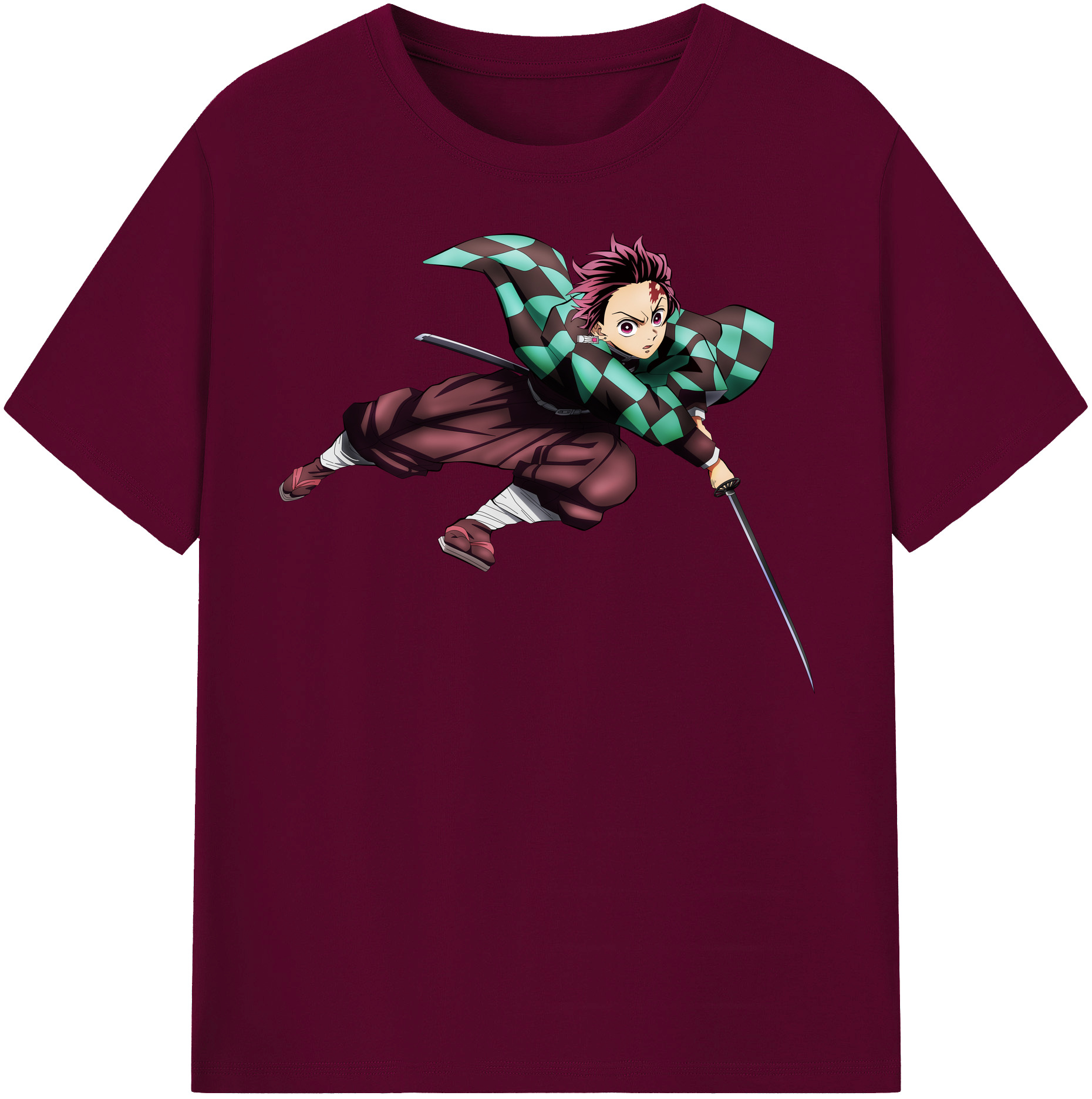 （画像用） 鬼滅の刃 竈門 炭治郎／かまど たんじろう Kamado Tanjirou レディースカジュアルプリントTシャツ（綿100％）